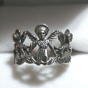 Sterling Silver 3 Angel Halo Ring